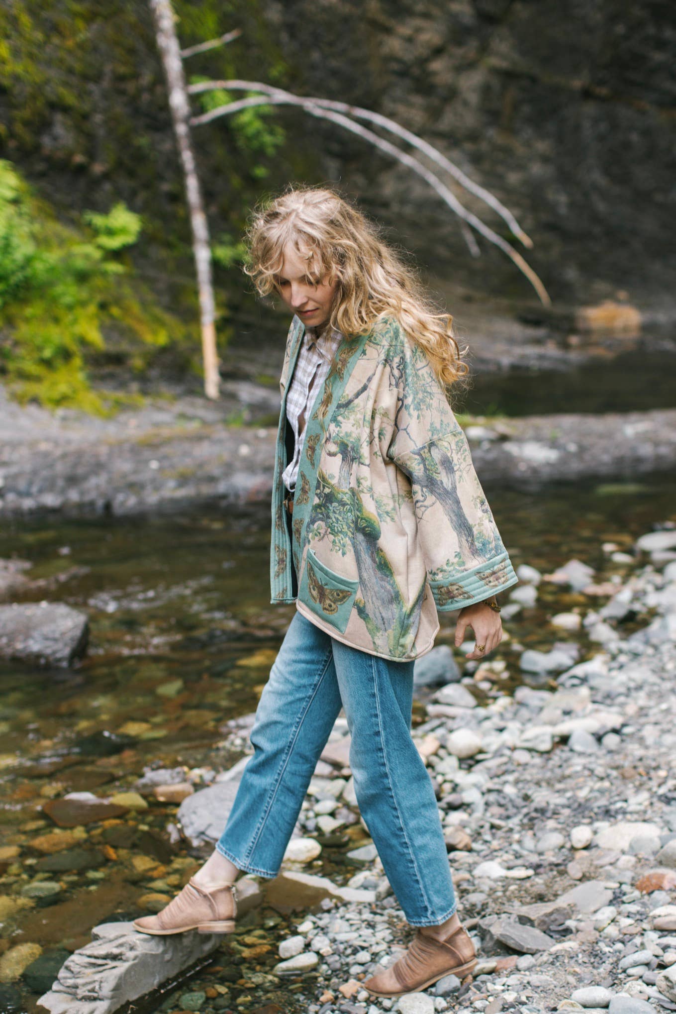Market of Stars - Earth & Sky Fleece Lined Cozy Cottage Cardigan Kimono Jacket