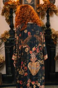 Heart of Gold Opera Duster Kimono Robe w/ Sacred Heart
