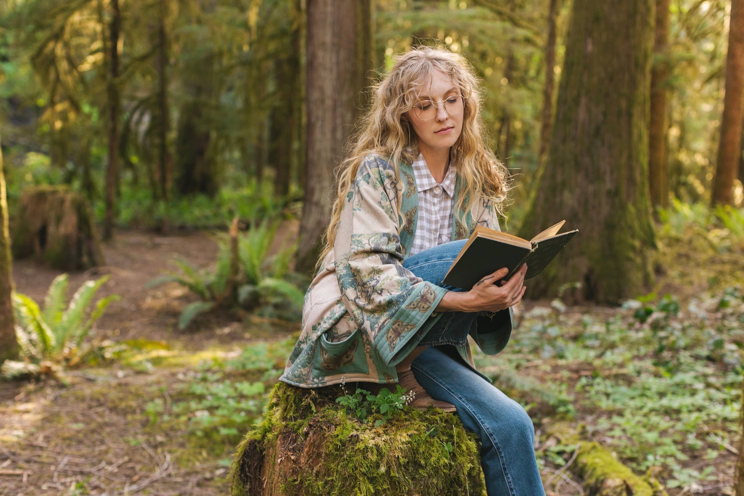 Market of Stars - Earth & Sky Fleece Lined Cozy Cottage Cardigan Kimono Jacket