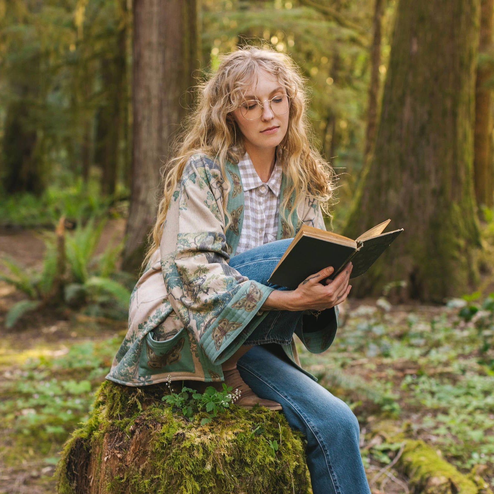Market of Stars - Earth & Sky Fleece Lined Cozy Cottage Cardigan Kimono Jacket