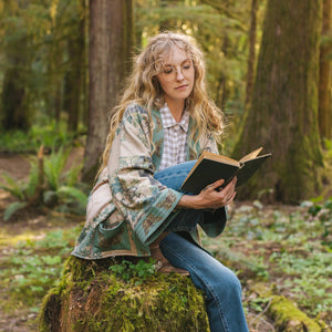 Market of Stars - Earth & Sky Fleece Lined Cozy Cottage Cardigan Kimono Jacket