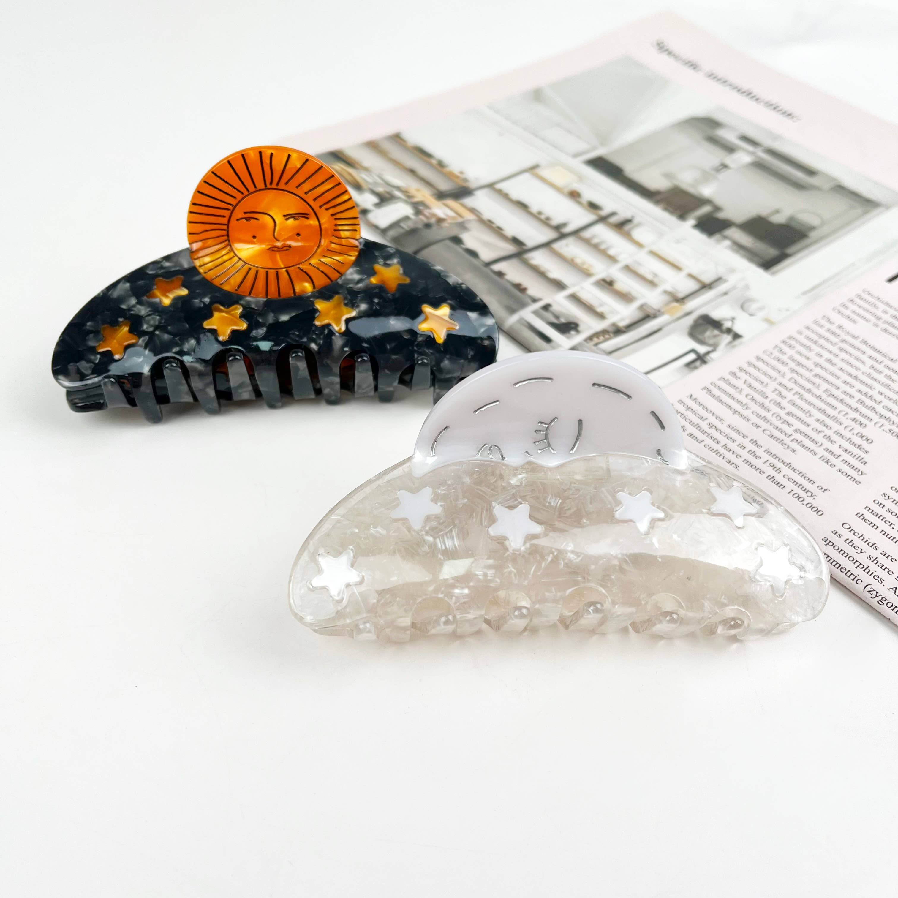Sun Claw Clip Moon Hair Clips: Moon