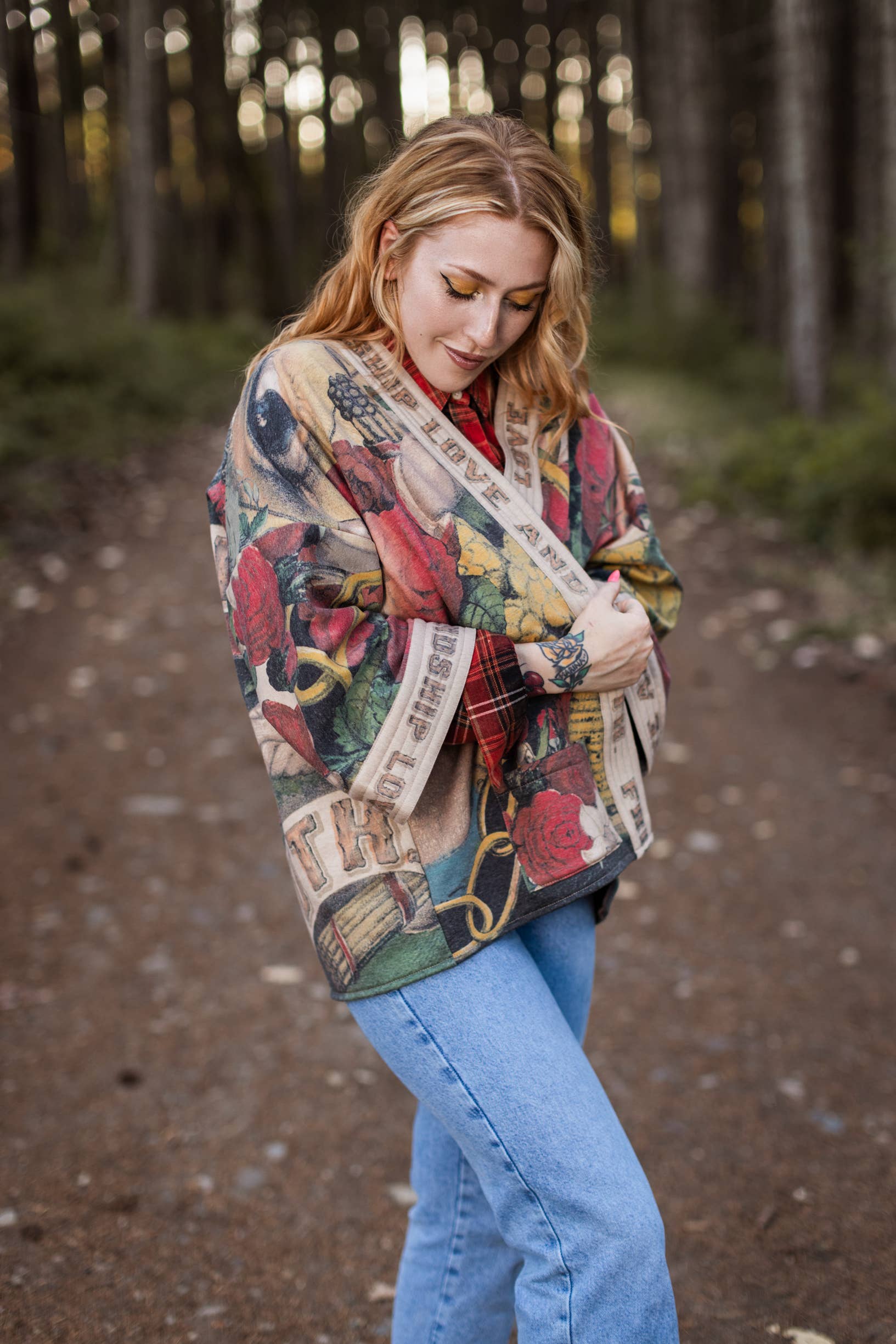 Market of Stars - Friendship Love & Truth Cozy Fleece Cardigan Kimono Jacket