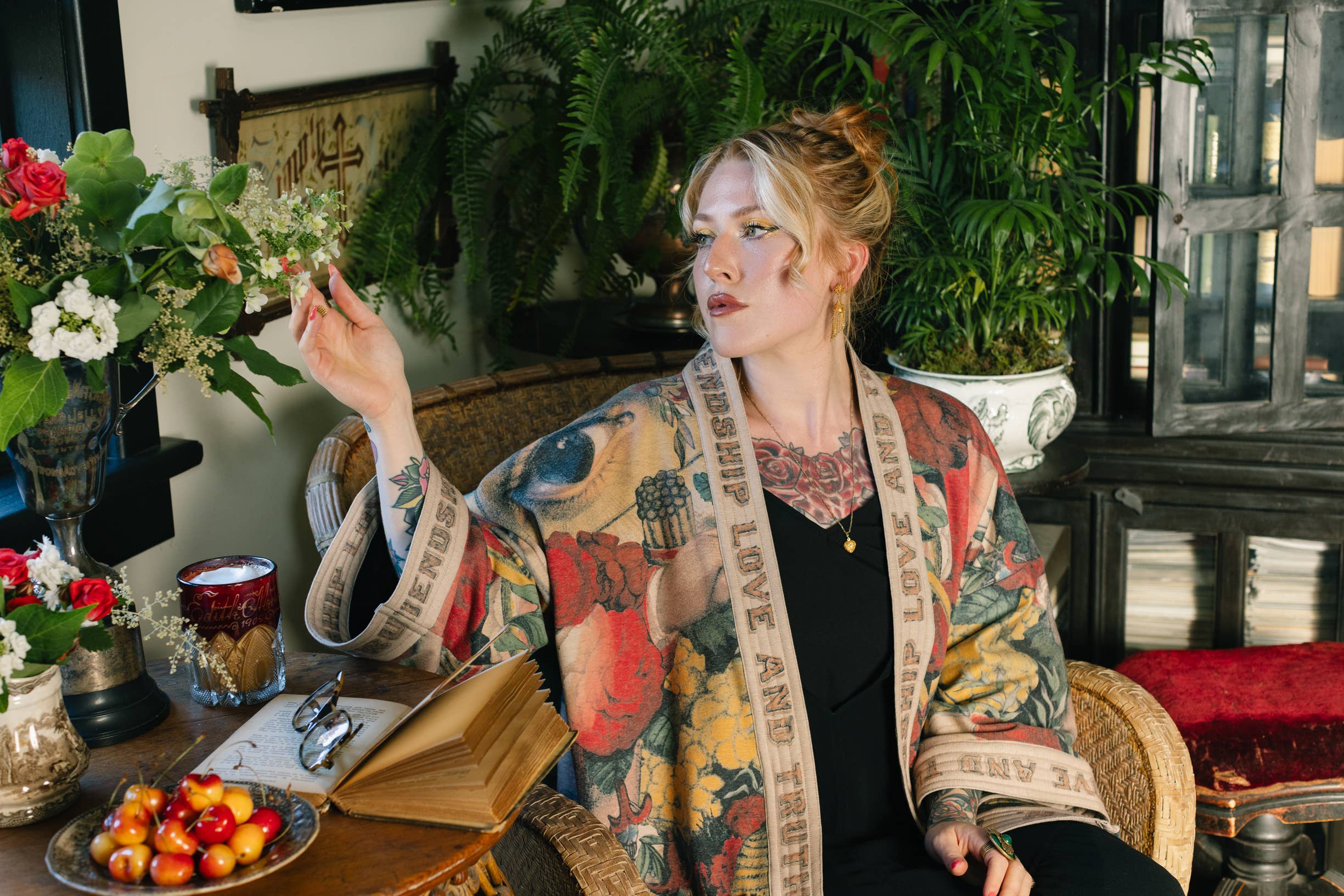 Market of Stars - Friendship Love & Truth Cozy Fleece Cardigan Kimono Jacket