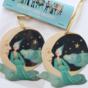 Moon Goddess Paper Ornament/ Gift Tag/ Die Cut Decoration