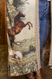 Born To Run Opera Duster Kimono Robe w/ Wild Horses & Floral