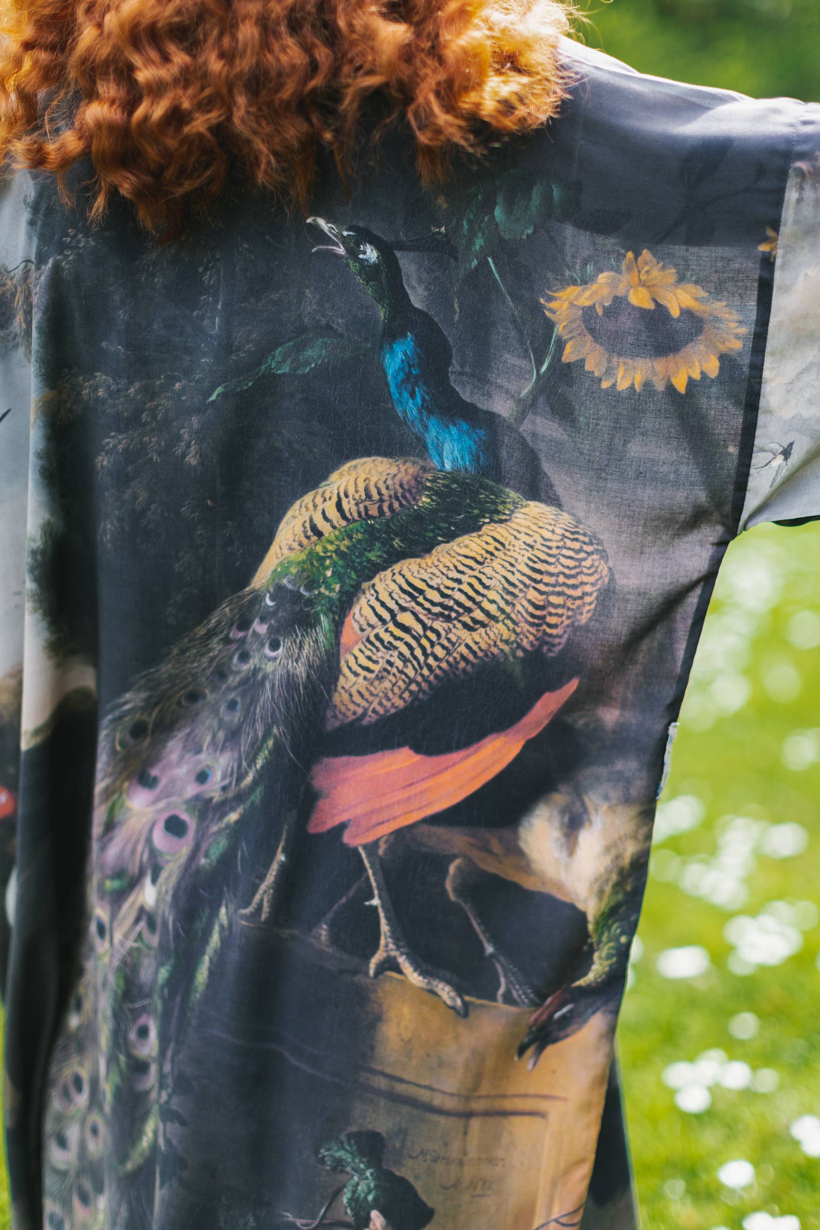 Market of Stars - Wild Beauty Bamboo Kimono Duster Robe with Peacock Print