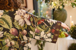 Fleur De Lune Opera Duster Kimono Robe w/ Florals & Bees