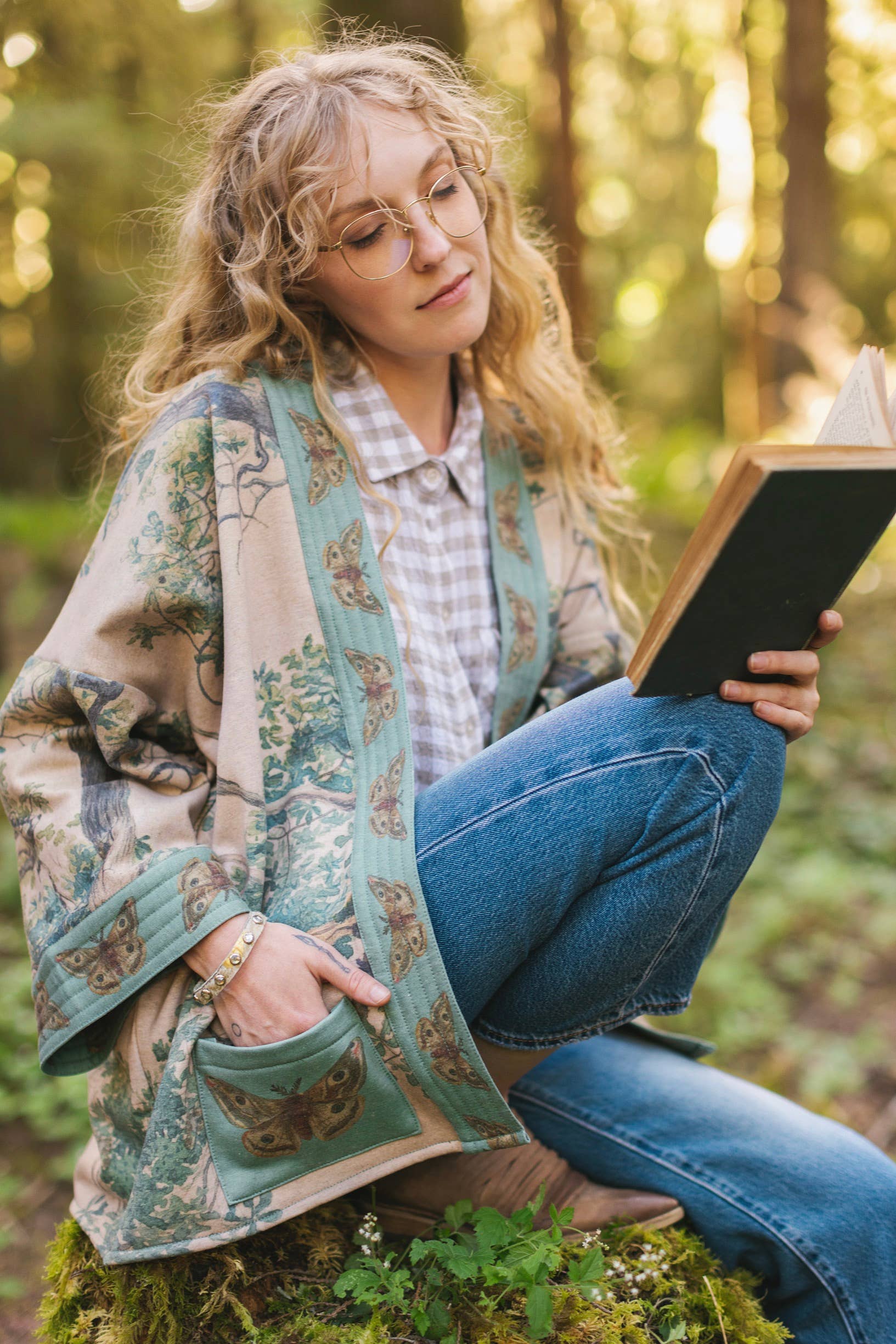 Market of Stars - Earth & Sky Fleece Lined Cozy Cottage Cardigan Kimono Jacket