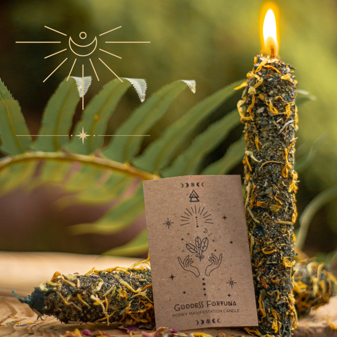 Goddess Fortuna moon ritual candles