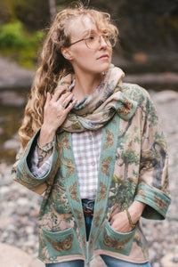 Market of Stars - Earth & Sky Fleece Lined Cozy Cottage Cardigan Kimono Jacket