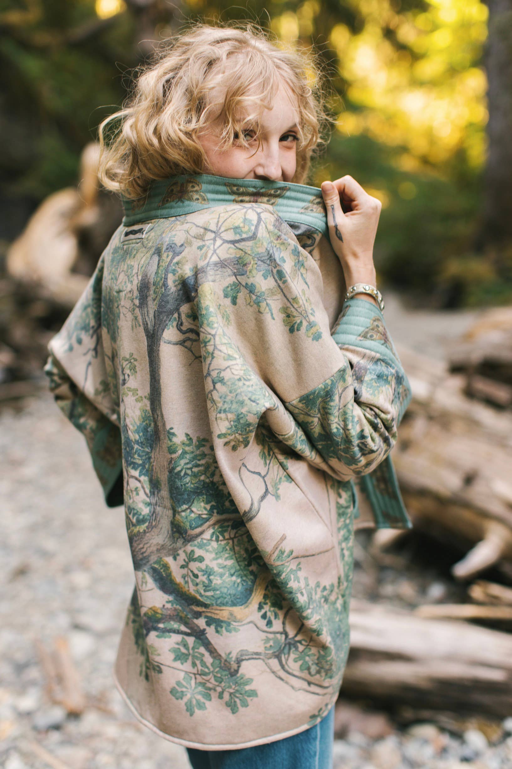 Market of Stars - Earth & Sky Fleece Lined Cozy Cottage Cardigan Kimono Jacket