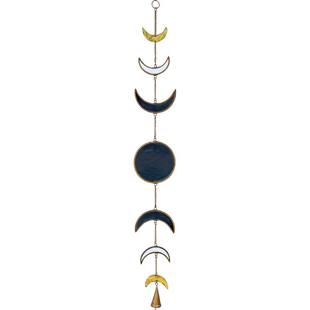 Glass Hanging Mobile-Moon Phases On String 5.5"X36"L