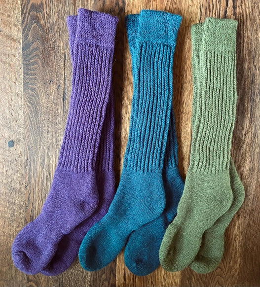 Samantha Holmes Alpaca - Alpaca Chunky Knee Socks: Purple