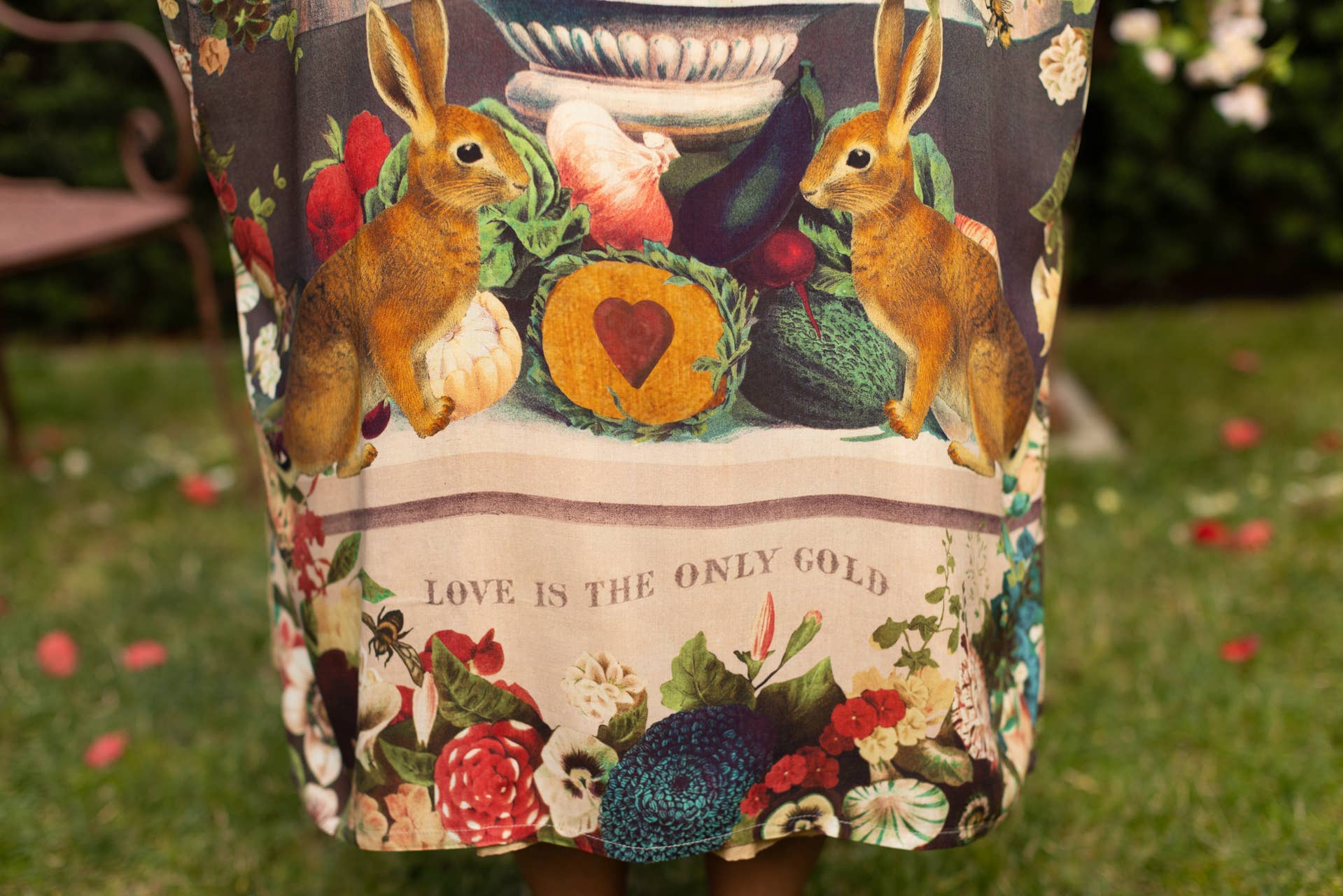 Stay Gold Opera Duster Kimono Robe w/ Rabbit & Bees