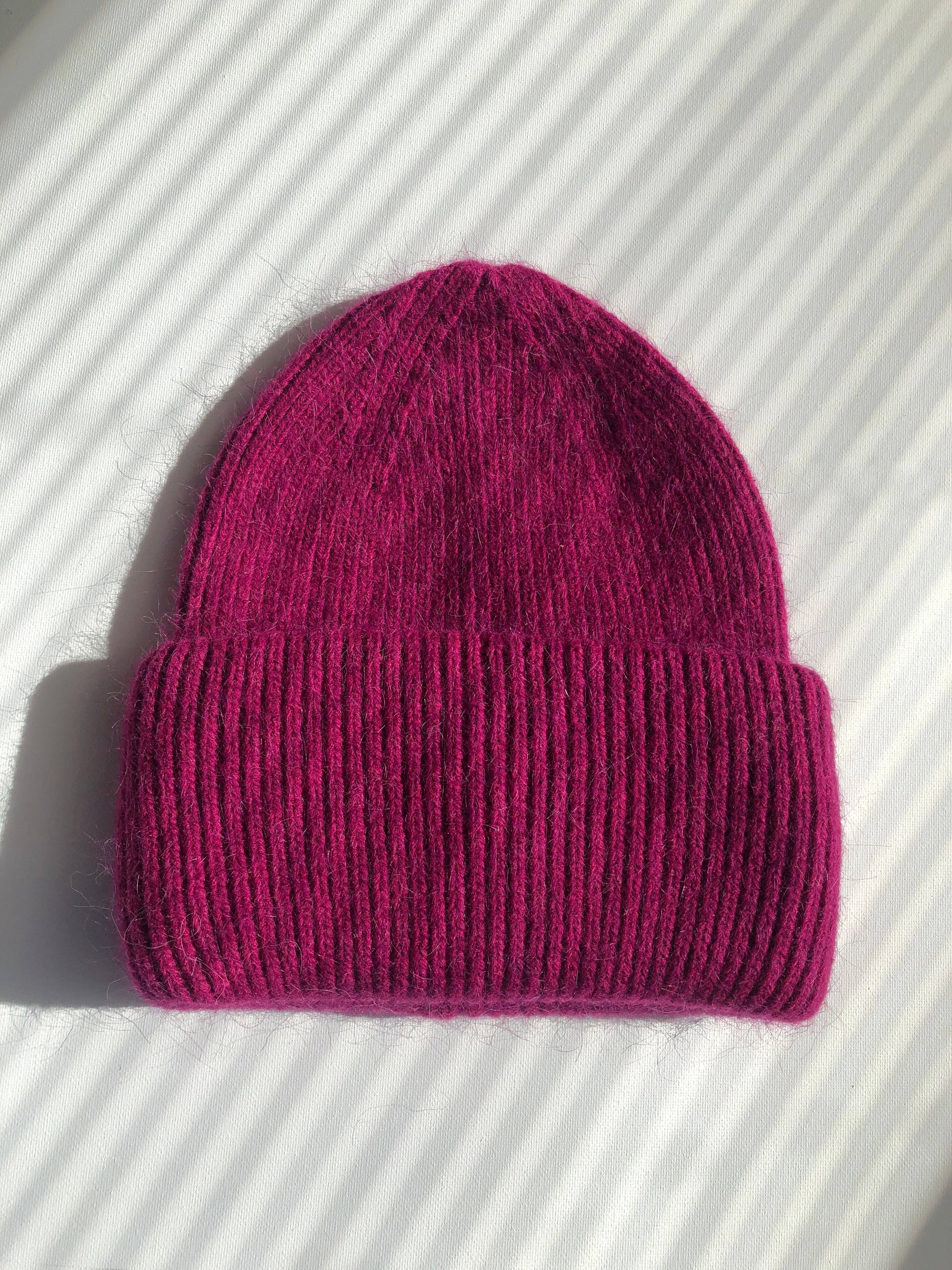 Royal Angora Beanie: Ruby