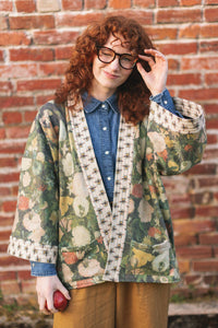 Market of Stars - I Dream in Flowers Fleece Lined Cozy Cardigan Kimono Jacket
