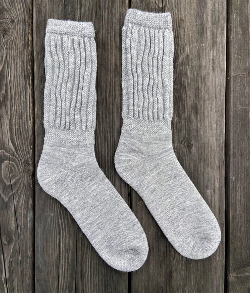 Samantha Holmes Alpaca - Womens Alpaca Lounge Socks: Dove Grey