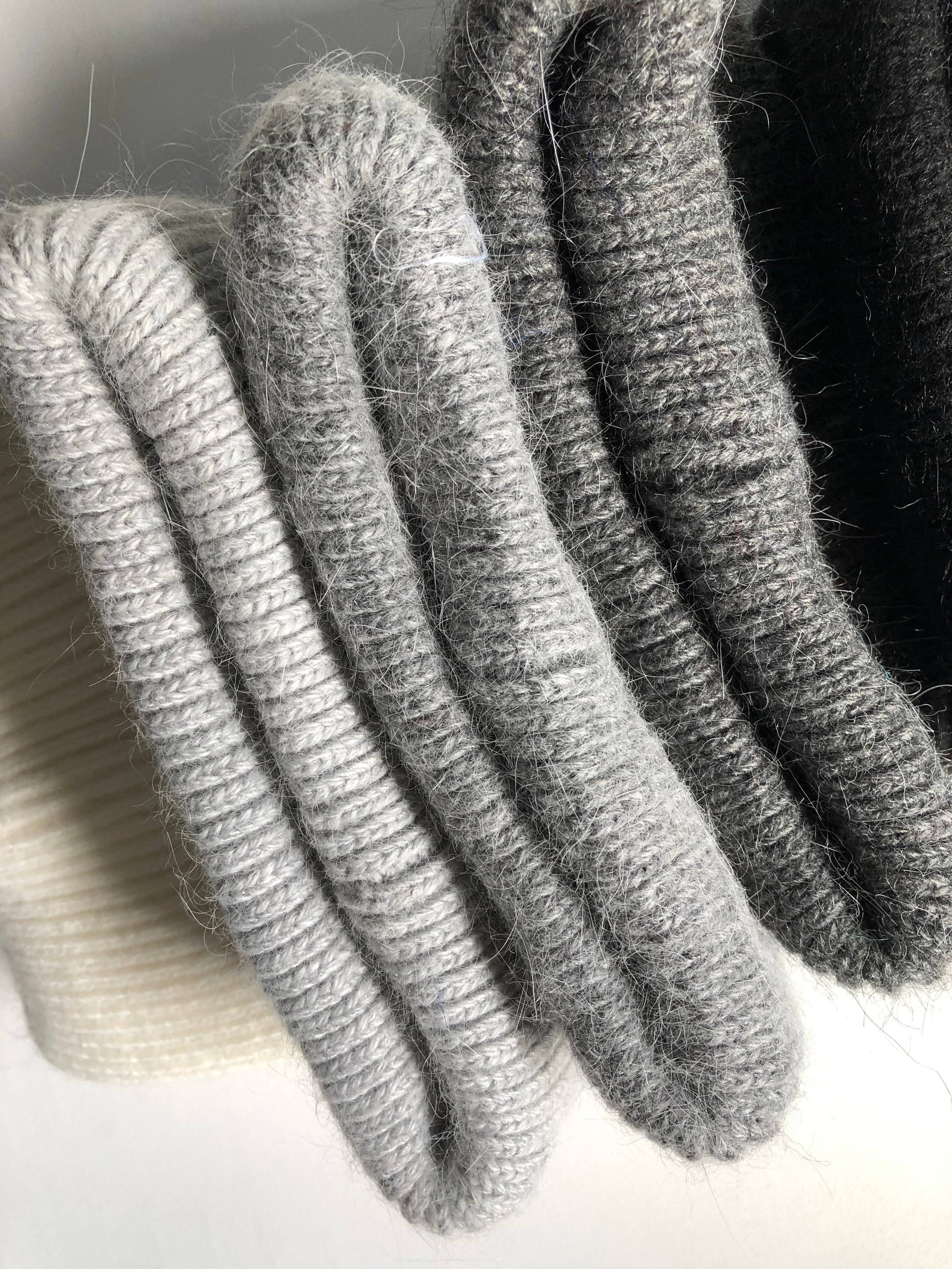 Royal Angora Beanie: Light Grey