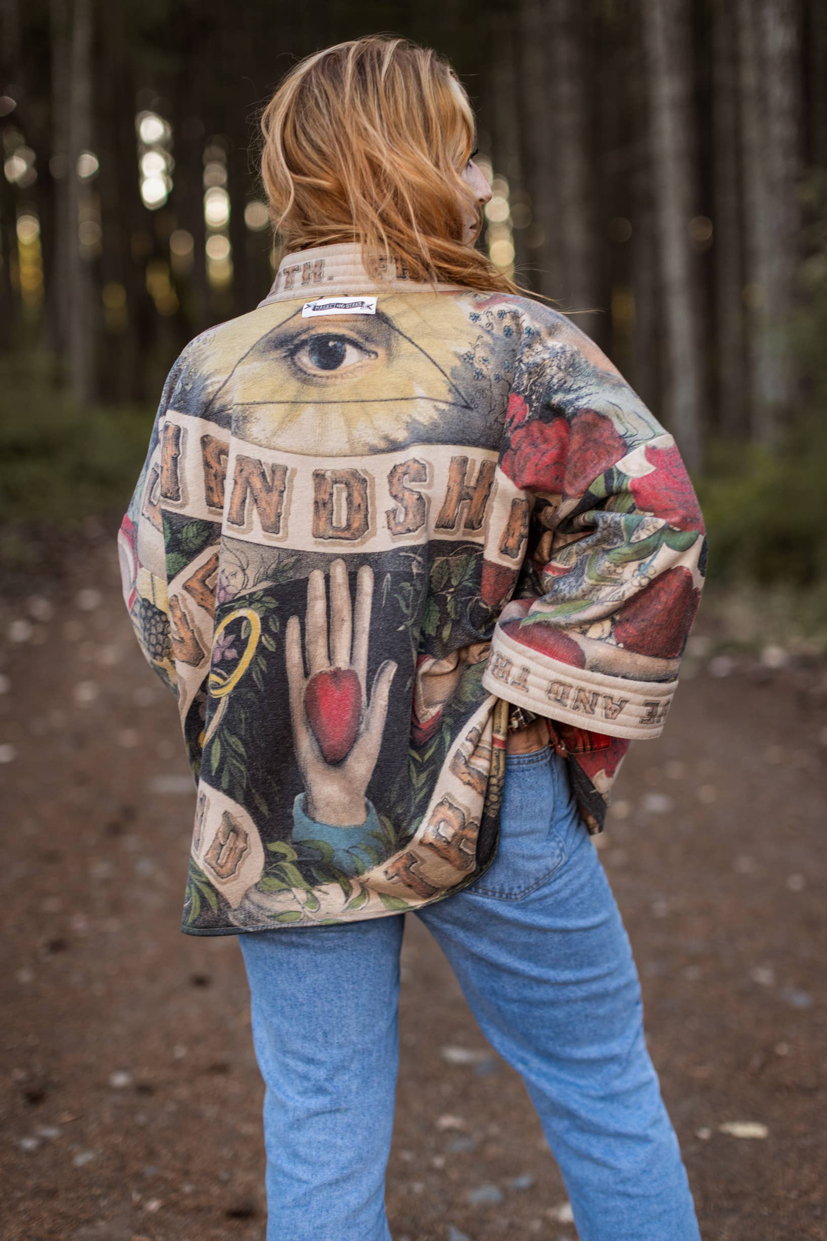 Market of Stars - Friendship Love & Truth Cozy Fleece Cardigan Kimono Jacket