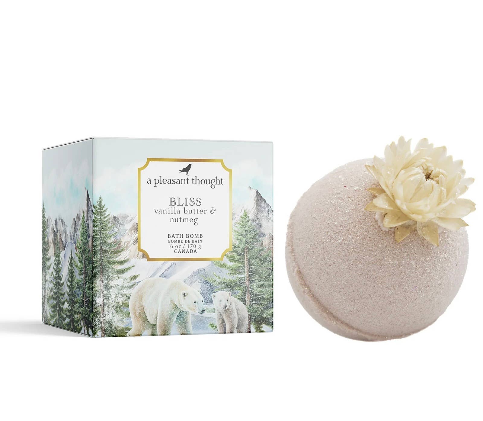 A Pleasant Thought - BLISS | VANILLA BUTTER & NUTMEG | BATH BOMB: With Box