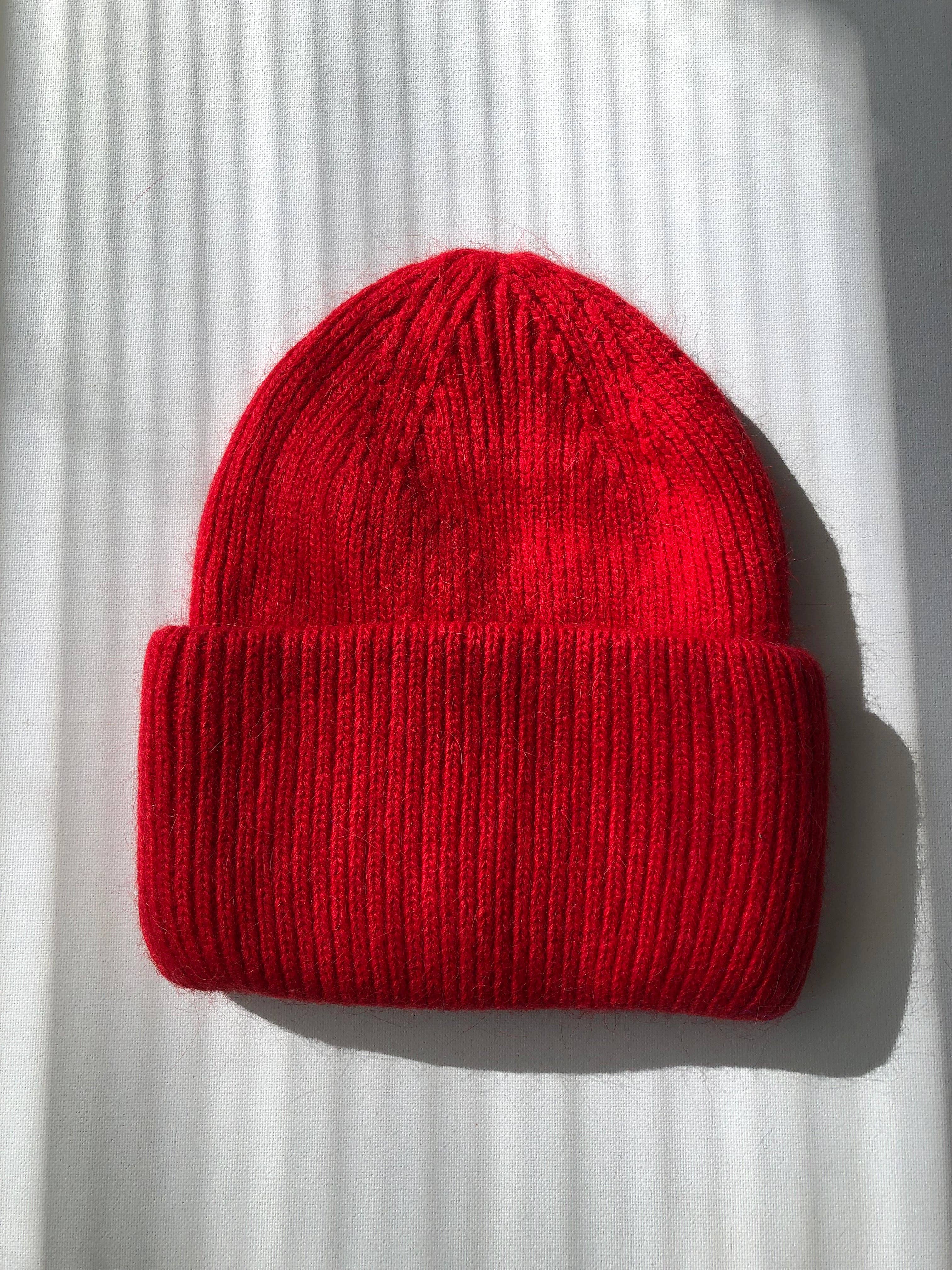 Royal Angora Beanie: Garnet