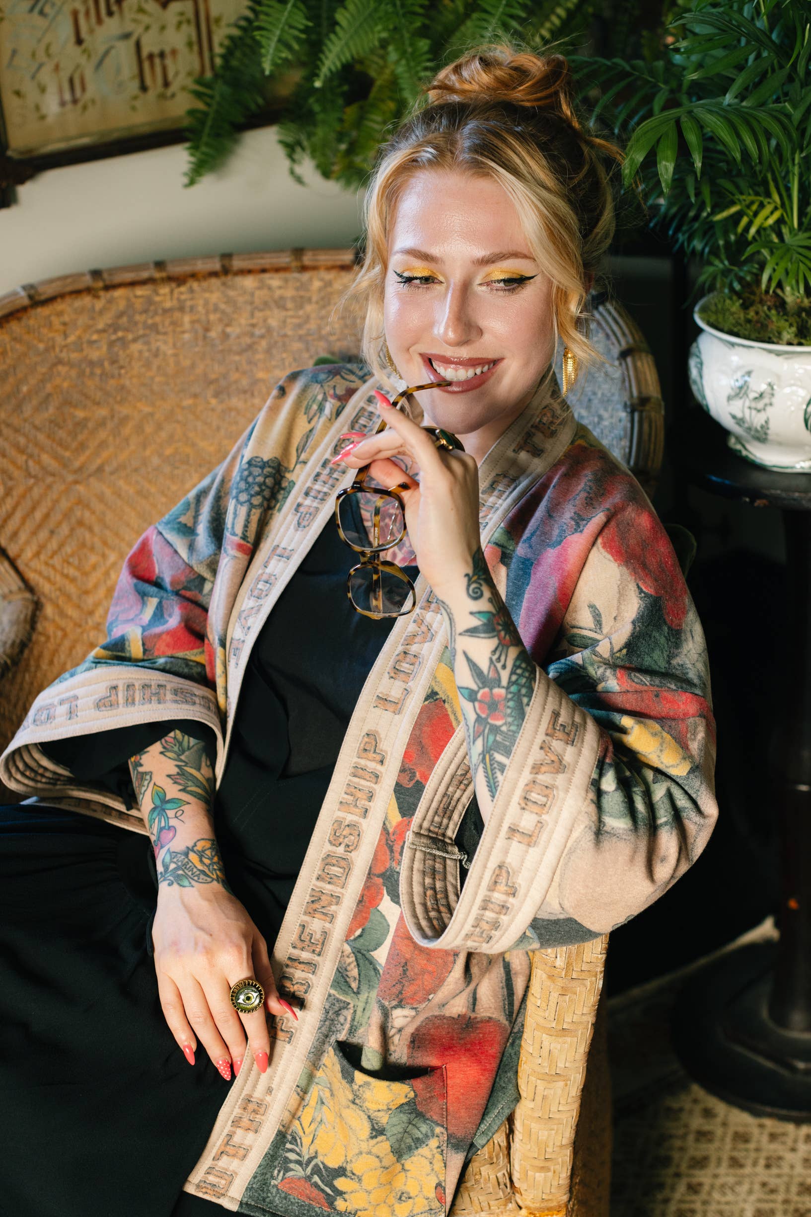 Market of Stars - Friendship Love & Truth Cozy Fleece Cardigan Kimono Jacket