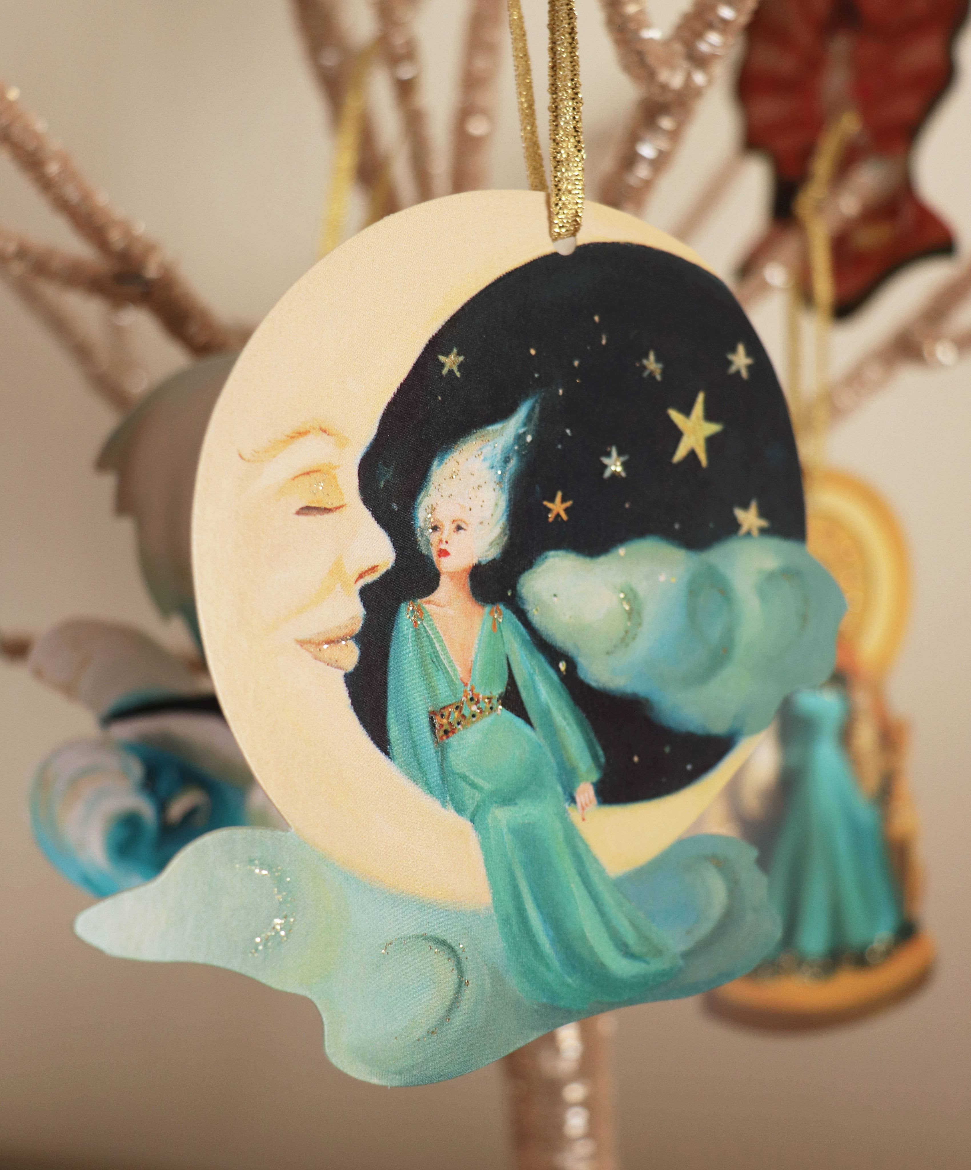 Moon Goddess Paper Ornament/ Gift Tag/ Die Cut Decoration