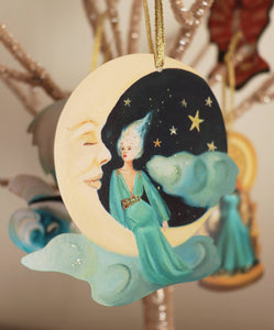 Moon Goddess Paper Ornament/ Gift Tag/ Die Cut Decoration