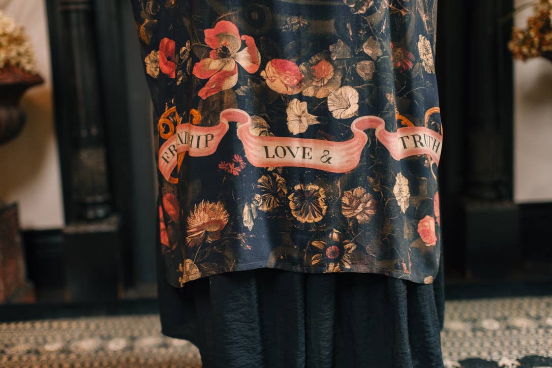 Heart of Gold Opera Duster Kimono Robe w/ Sacred Heart