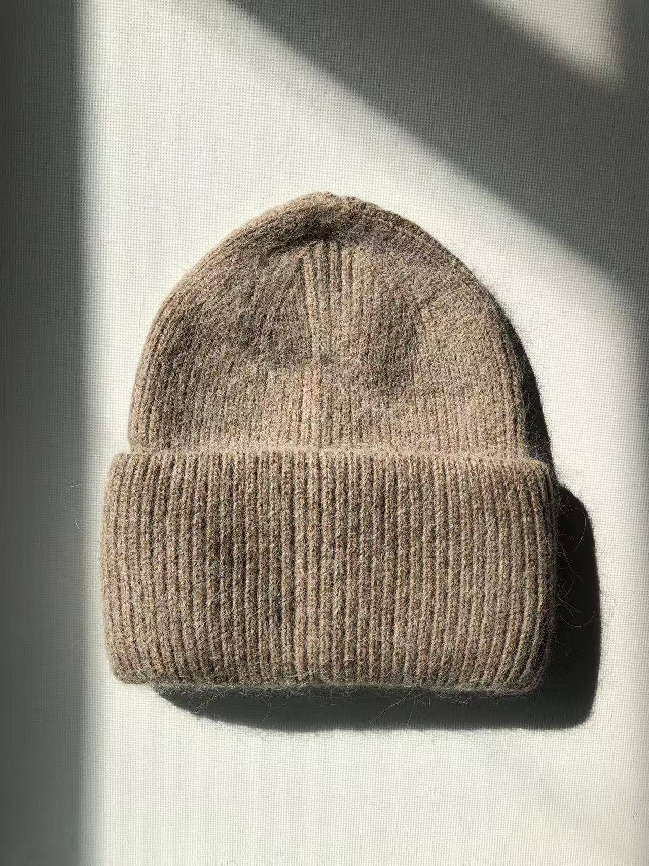 Royal Angora Beanie: Light Grey