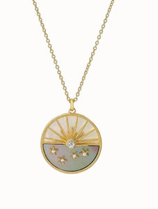 HoopLa Style - Moon Spinning Talisman Medallion Necklace - Sun, Moon, Stars, Thirdeye