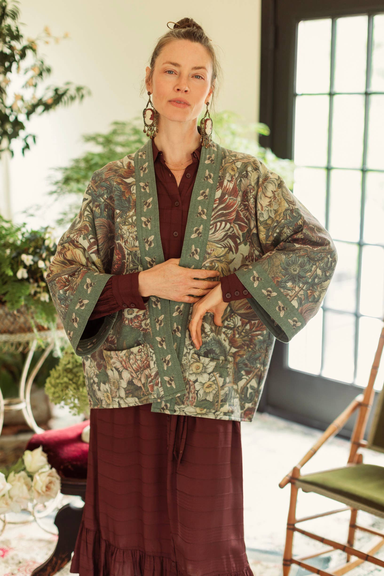 Fleece kimono jacket hotsell