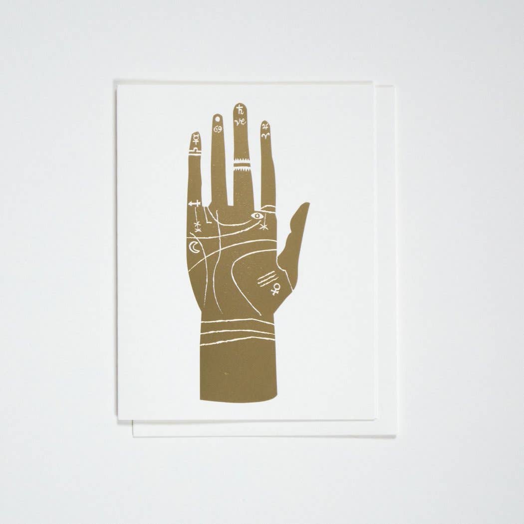 Palmistry Hand Gold - Gold Foil Greeting Card