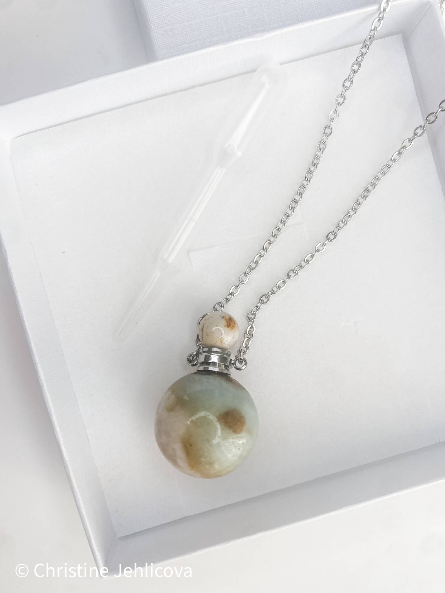 NEW Limited Edition Glob genuine stone Perfume Bottle neck