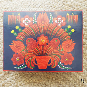 Hand Painted Folk Art Jewelry Box