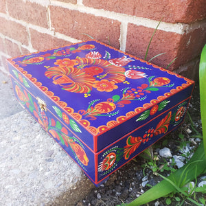 Hand Painted Folk Art Jewelry Box