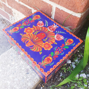 Hand Painted Folk Art Jewelry Box