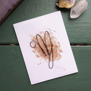 Wire Art Greeting Card - Virgo